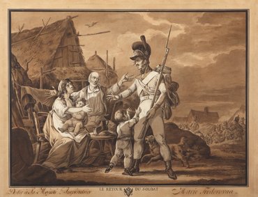 Александр Осипович Орловский. Две акварели «Возвращение солдата», «Храбрость солдата»