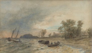 Лев Феликсович Лагорио «Берег моря с лодками (У берегов Крыма)»