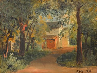 Картина «Домик в саду», автор - Лев Лагорио