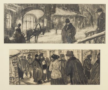 Белла Семеновна Маневич, Исаак Михайлович Каплан, 6 рисунков. Эскизы декораций и костюмов к фильму «Дама с собачкой»