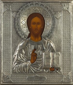 Икона «Вседержитель» в серебряном окладе