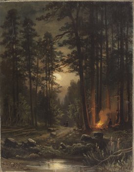 Александр Васильевич Гине (1830–1880) «Валаам. У костра»