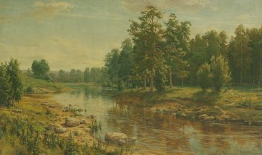 Иван Августович Вельц (1866–1926) «Летний пейзаж с рекой»