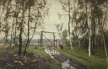 Андрей Николаевич Шильдер «После дождя. Женщина у околицы»
