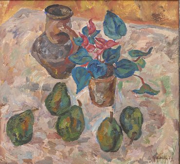 Валентина Ивановна Рахина (1932) «Груши и цикламены»