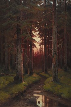 Картина «Сосны у реки», автор — Семен Федоров
