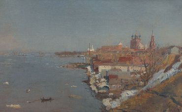 Александр Александрович Киселев-Камский «Весенний разлив на Оке. Вид на Рязанский кремль»
