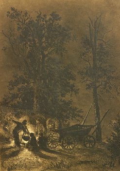 Офорт в раме «Ночь»