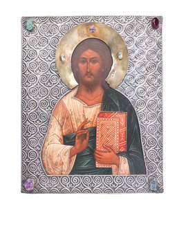 Икона "ВСЕДЕРЖИТЕЛЬ" в серебряном окладе