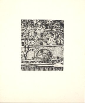 Леонид Семенович Хижинский (1896–1972) Ксилография «Ассигнационный банк»